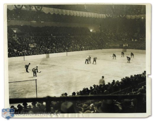 1925 Madison Square Garden Inaugural Game Photo - New York Americans vs Montreal Canadiens