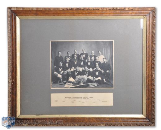 Montreal Amateur Athletic Association 1903 Intermediate Champions Framed Studio Team Photo (26 1/2" x 33")