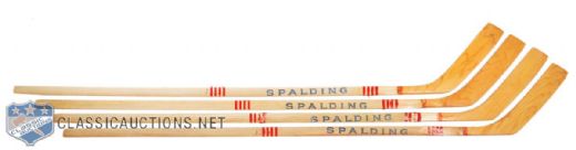 Vintage 1950s Spalding Hockey Stick Collection of 4