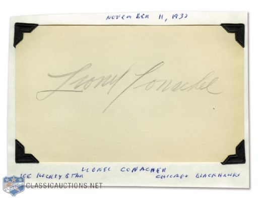 Deceased HOFer Lionel "The Big Train" Conacher Signed Index Card