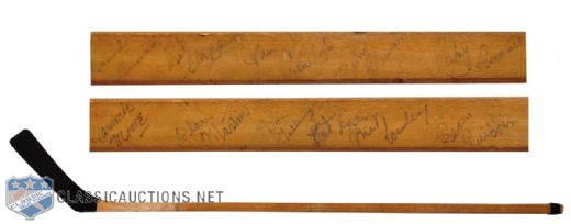 Boston Bruins 1946-47 Team-Signed Stick by 23 with 5 Deceased HOFers