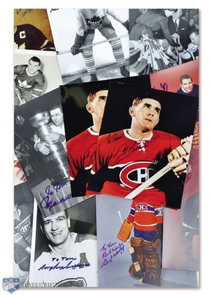 Hockey Autograph Photo, Index Card & More Collection of 193 with Numerous Deceased HOFers