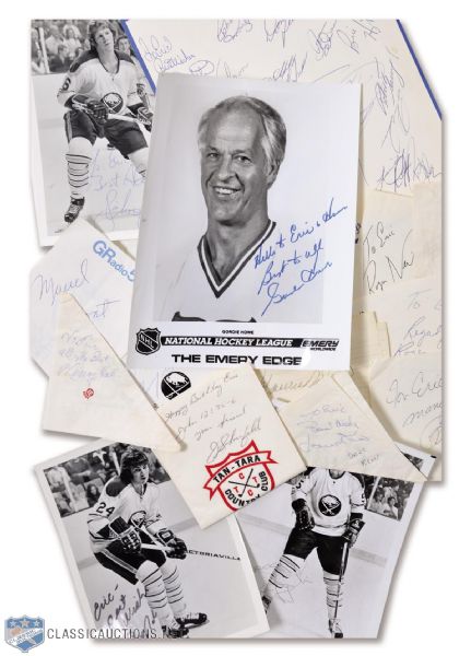 Early-1970s Hockey Autograph Collection of 55 with Horton, Rocket Richard and Howe