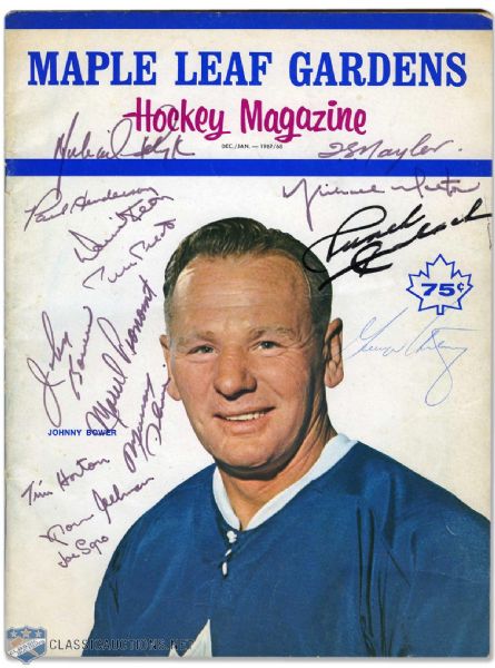 Toronto Maple Leafs 1967-68 Team-Signed Program by 14 with Horton, Imlach and Armstrong