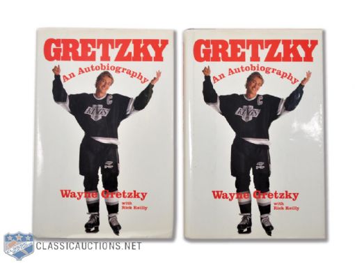 Wayne Gretzky Signed "Gretzky, an Autobiography" Hardcover Books (2)