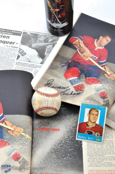 Autograph Collection with Maurice Richard, Bobby Hull, Patrick Roy, Martin Brodeur and Others
