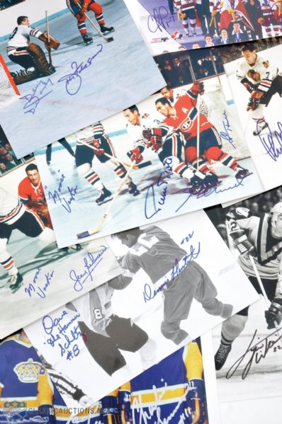 Collection of 8 Multi-Signed Photos with HOFers and Stars