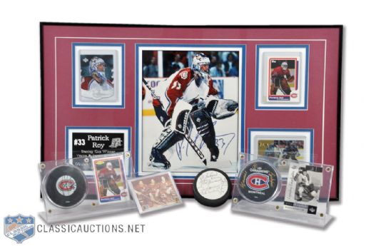 Maurice Richard and Patrick Roy autograph Collection of 5