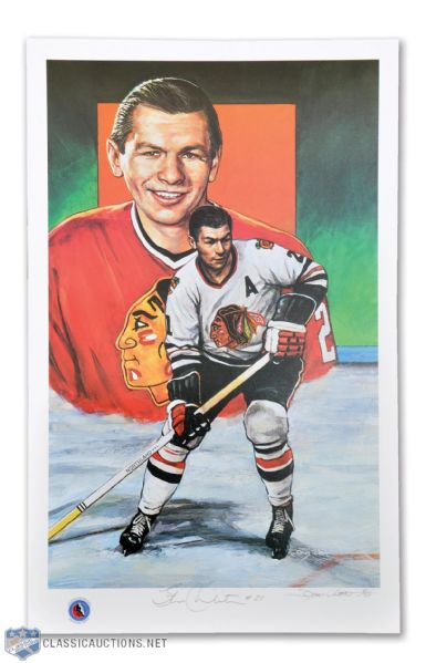 Stan Mikita Signed Limited-Edition Hockey Hall of Fame Art Print by Doug West (12 1/2" x 20")