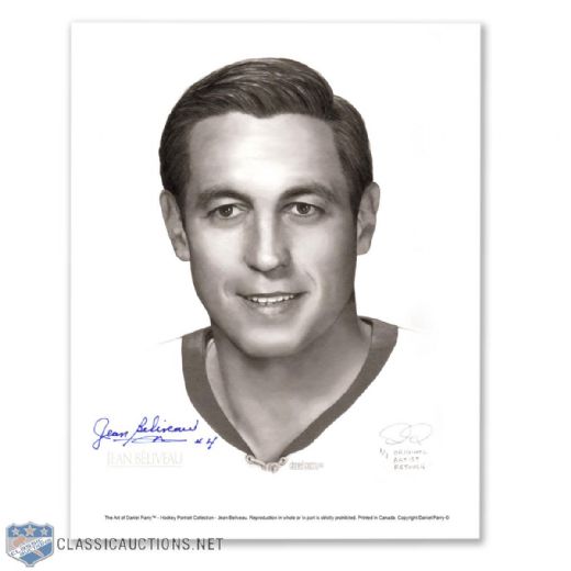 Jean Beliveau Signed Print by Daniel Parry - Original Artist Retouch 1/1 (9" x 12")