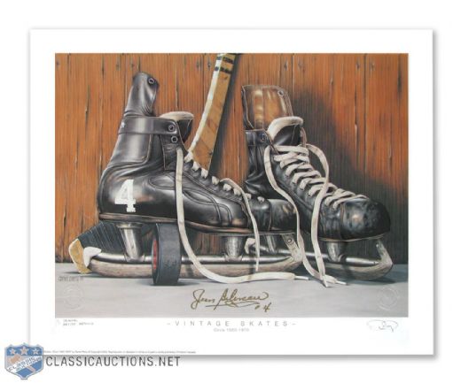 "Vintage Skates" Jean Beliveau Signed Print by Daniel Parry – Original Artist Retouch 1/1 (21" x 26")