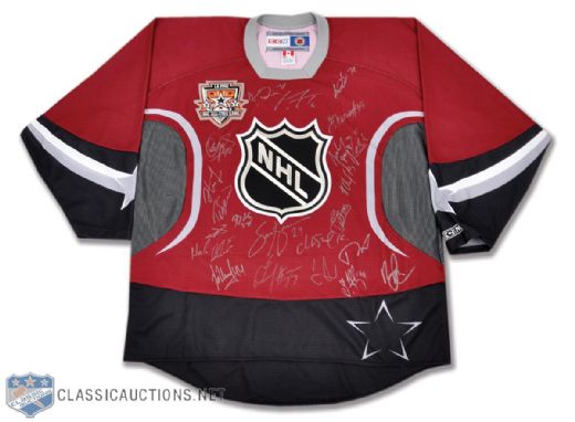 2002 NHL All-Star Game Team-Signed World Team Jersey by 22