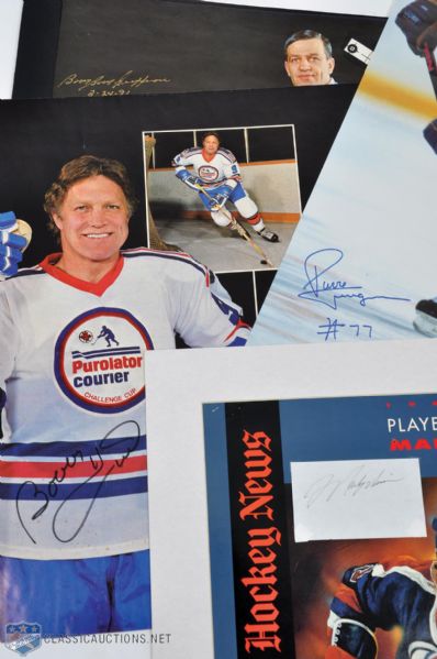 Signed Hockey Legends and HOFers Posters with Messier and Geoffrion