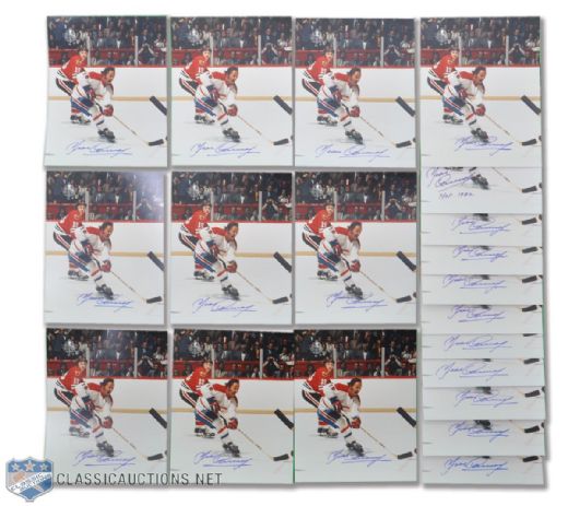 HOFer Yvan Cournoyer Collection of 20 Signed Montreal Canadiens Photos (8"x10")