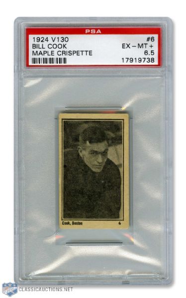 1924-25 Maple Crispette V130  Hockey Card #6 Lloyd Cook RC - Graded PSA 6.5 - Highest Graded!