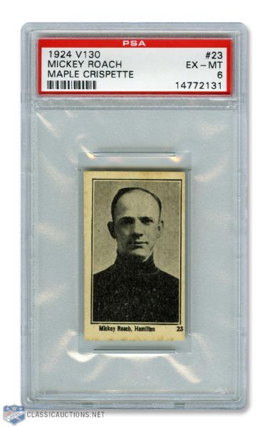 1924-25 Maple Crispette V130  Hockey Card #23 Michael "Mickey" Roach - Graded PSA 6 - Highest Graded!