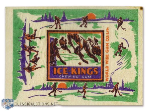 1933-34 World Wide Gum Ice Kings Hockey Card Wrapper