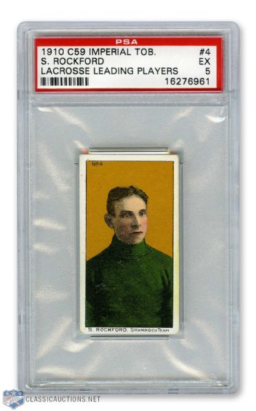 1910-11 Imperial Tobacco C59  Lacrosse Card #4 S. Rockford RC - Graded PSA 5 - Highest Graded!