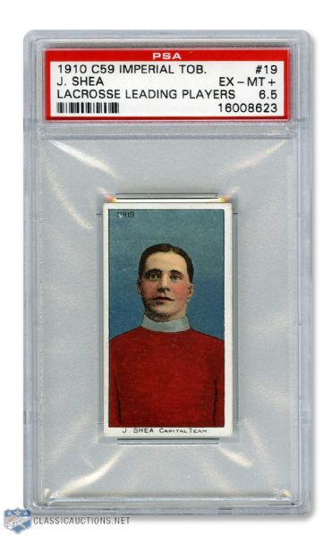 1910-11 Imperial Tobacco C59 Lacrosse Card #19 Jack Shea RC - Graded PSA 6.5 - Highest Graded!
