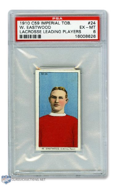 1910-11 Imperial Tobacco C59 Lacrosse Card #24 Whitey "Shiner" Eastwood RC - Graded PSA 6 - Highest Graded!
