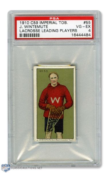 1910-11 Imperial Tobacco C59 Lacrosse Card #55 Irving "Punk" Wintemute RC - Graded PSA 4