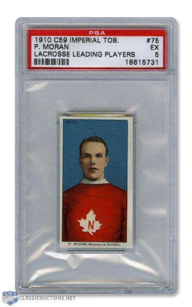 1910-11 Imperial Tobacco C59  Lacrosse Card #75 HOFer Patrick "Paddy" Moran RC - Graded PSA 5