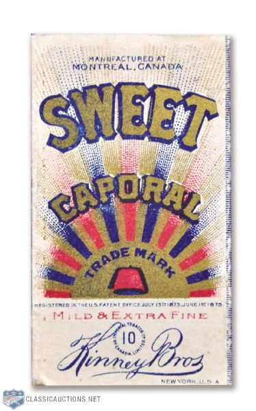 1910-15 Imperial Tobacco Sweet Caporal Cigarette Box / Wrapper - Box Held C55 and C56 Hockey Cards!