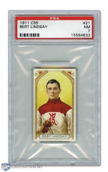 1911-12 Imperial Tobacco C55 #21 Leslie "Bert" Lindsay RC - Graded PSA 7