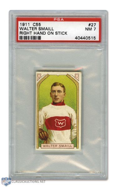 1911-12 Imperial Tobacco C55 #27 Walter Smaill RC (Hand on Stick) - Graded PSA 7