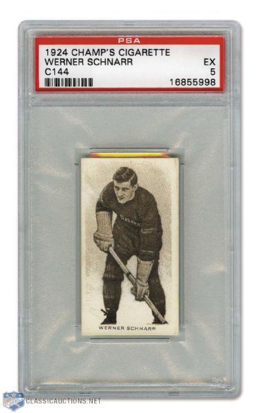 1924-25 Champs Cigarettes C144 Werner Schnarr RC - Graded PSA 5