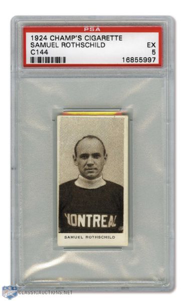 1924-25 Champs Cigarettes C144 Samuel Rothschild RC - Graded PSA 5