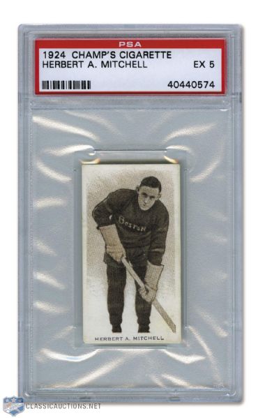 1924-25 Champs Cigarettes C144 Herbert "Hap" Mitchell RC - Graded PSA 5