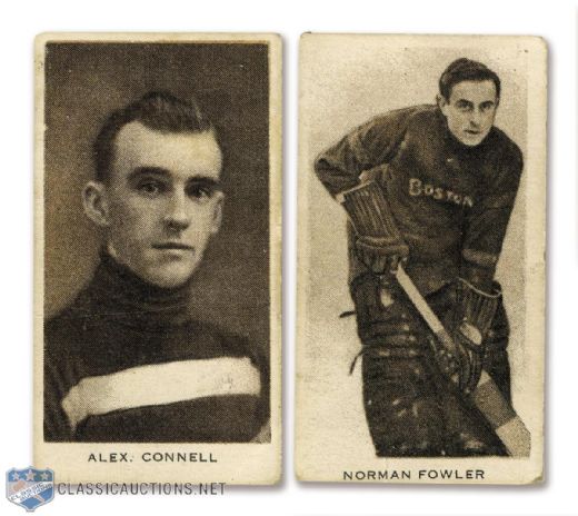 1924-25 Champs Cigarettes C144 HOFer Alex Connell RC and Norman Fowler RC