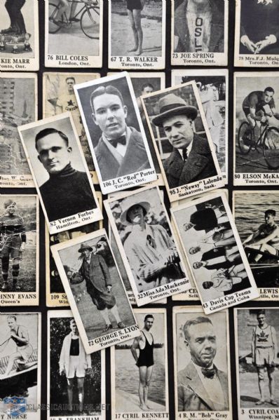 1925 Dominion Chocolate Athletic Stars Collection of 32 Including Newsy Lalonde