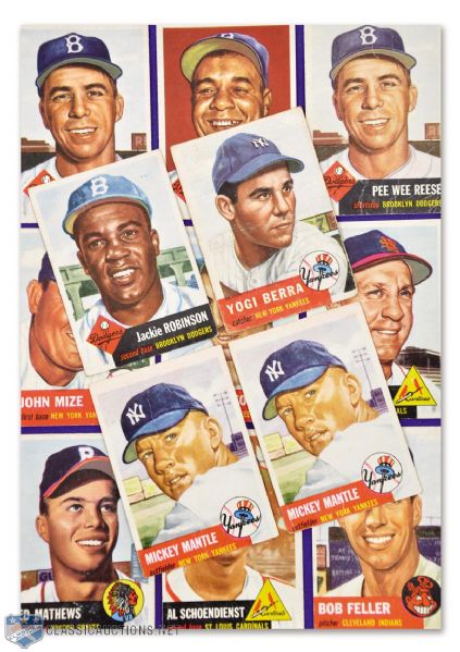 1953 Topps Baseball Collection of 98 Including Mantle (2), Robinson, Berra, Reese & Campanella