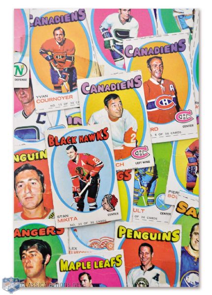 1971-72 Bazooka Hockey Card Collection of 18