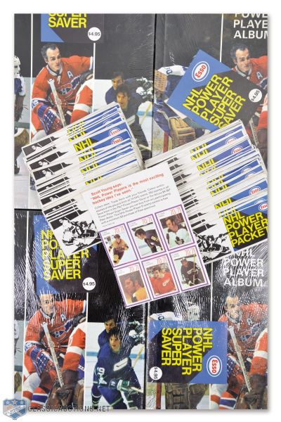 1970-71 Esso Power Players Unopened Stamp Packs (298) and 11 Sealed Hardcovers Albums