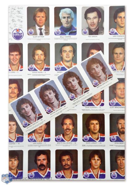 Edmonton Oilers 1981-82 to 1986-87 Red Rooster Sheets Including Wayne Gretzky Long Hair