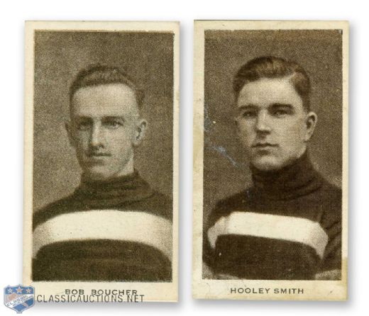 1924-25 Champs Cigarettes C144 HOFer Hooley Smith RC and Bob Boucher RC