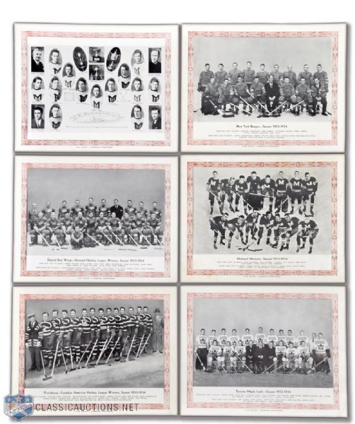 1933-34 CCM Team Picture Brown Border Near Complete Set (11/12)