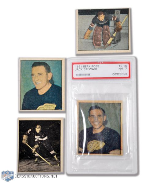 1951 Berk Ross Complete 4-Card Hockey Set