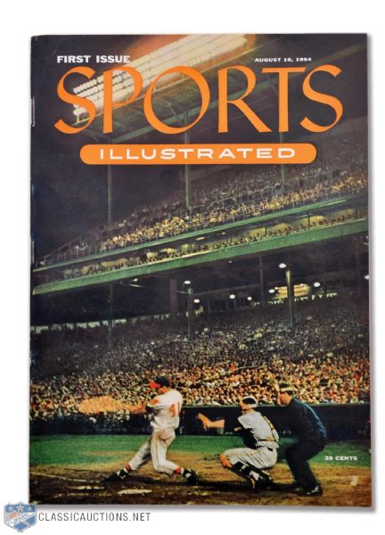 1954 Sports Illustrated First Issue with Baseball Cards Insert with Sports Illustrated COA