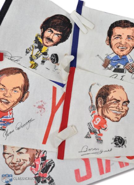 1971-72 Macs Milk NHL Sporticature Pennant Collection of 5