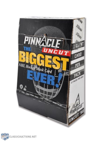 1998 Pinnacle Uncut Hockey Mask Sets (2) and Display Box