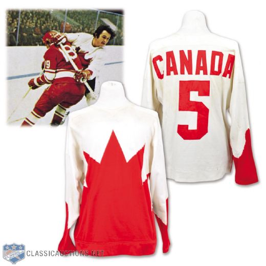 Brad Parks 1972 Canada-Russia Series Team Canada Game-Worn Jersey with His Signed LOA - Photo-Matched!