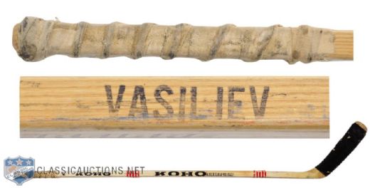 Valeri Vasilievs 1970s Koho Game-Used Stick