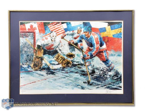 1976 Canada Cup Team Canada / Team USA Limited-Edition Framed Print (22" x 29")