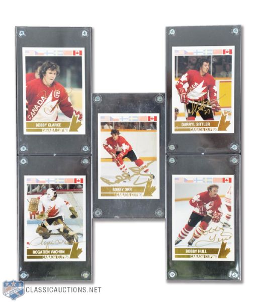 1992 Future Trends 76 Canada Cup Signed Limited-Edition Cards (5) with Bobby Orr