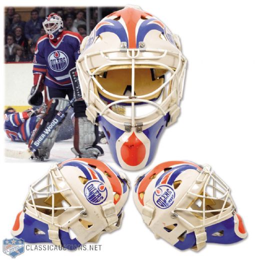 Grant Fuhrs 1985-86 Edmonton Oilers Game-Worn Mask