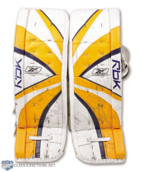 Roberto Luongos 2005-06 Florida Panthers Game-Worn Reebok Pads - Photo-Matched!